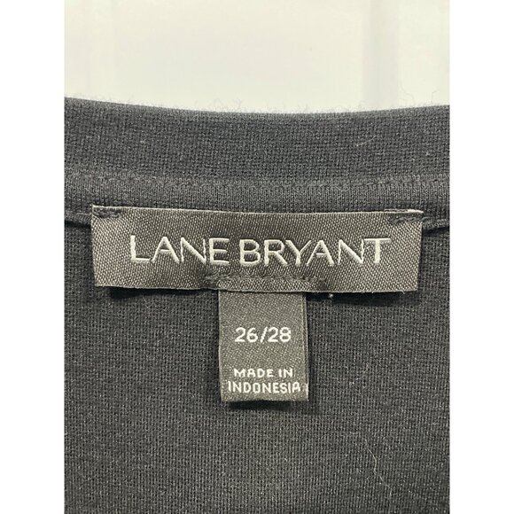 Lane Bryant Pleated Long Sleeve Top Womens 26/28 Black Rayon Blend Minimalist - Picture 3 of 6